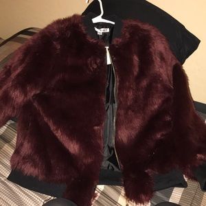 Fur bomber jacket